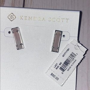 Kendra Scott Lady Earrings Silver Rose Quartz